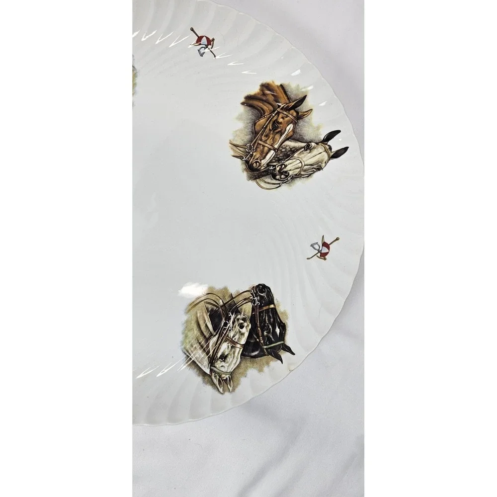 Vintage Burleigh Ware Ironstone Serving Platter Horse‎ Equestrian England 13